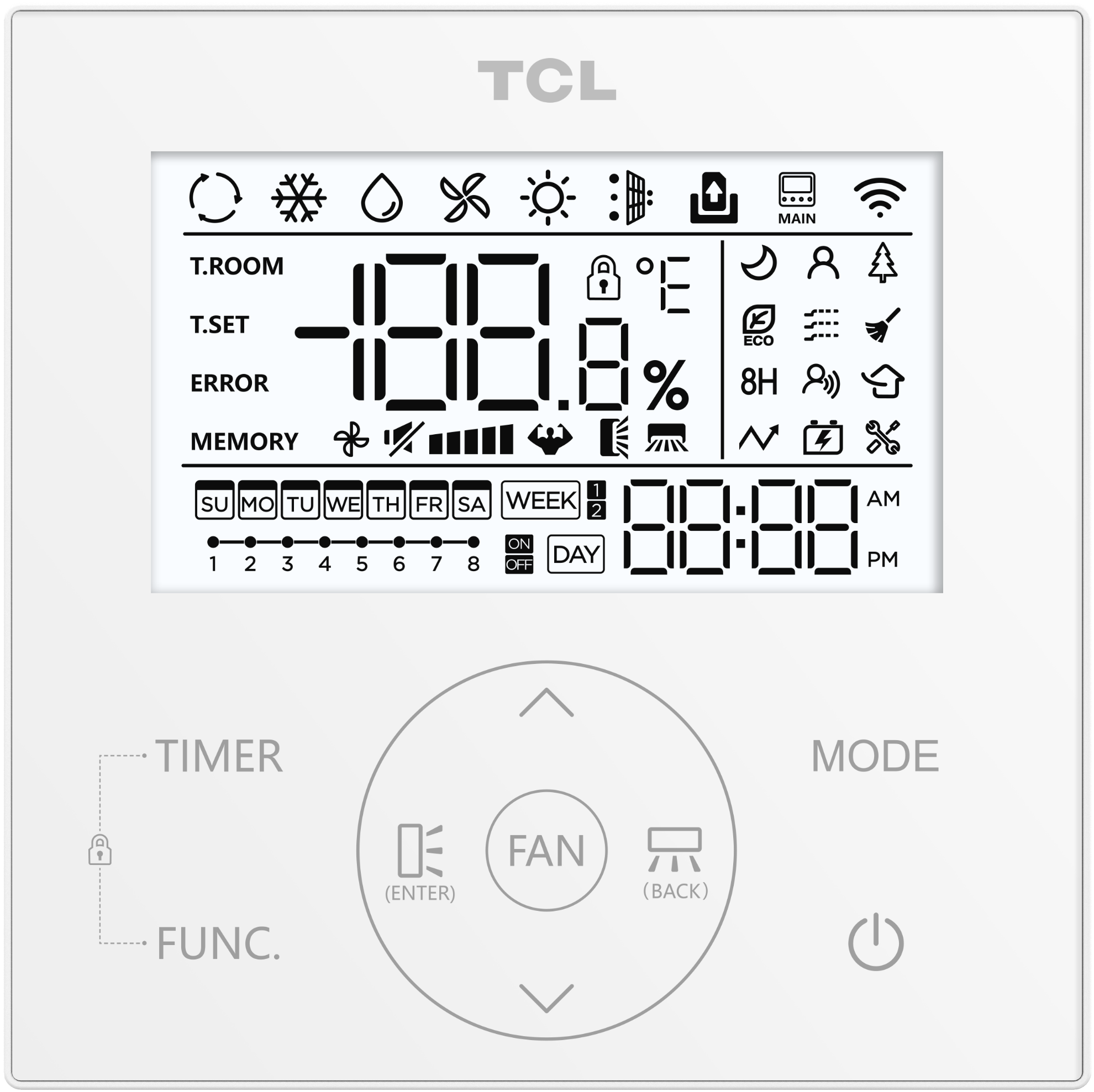 TCL U-MATCH KW-86J1 vezetékes távirányító
